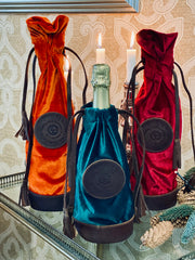 Velvet bottle bag dyp rød