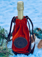 Velvet bottle bag dyp orange